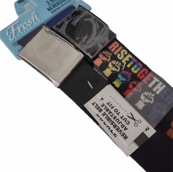 Fresh Supply Com Men's 2 Reversible Belts Adjustable up to Size 42 - Picture 4 of 5
